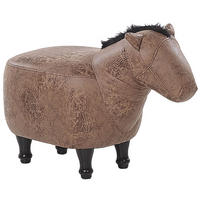 TIERHOCKER Horse 64/33/50 cm - Braun, Kunststoff/Textil (33/50/64cm) - Beliani