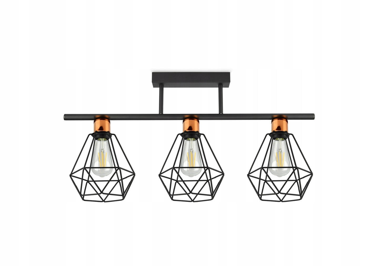 DECKENLEUCHTE EDISON II - Goldfarben/Schwarz, Metall (20/72/32cm) - kiki design