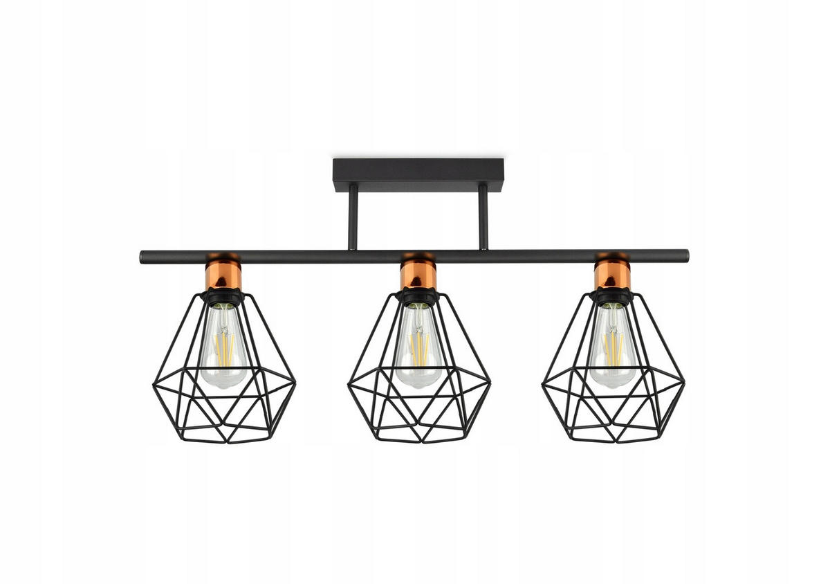 DECKENLEUCHTE EDISON II - Goldfarben/Schwarz, Metall (20/72/32cm) - kiki design