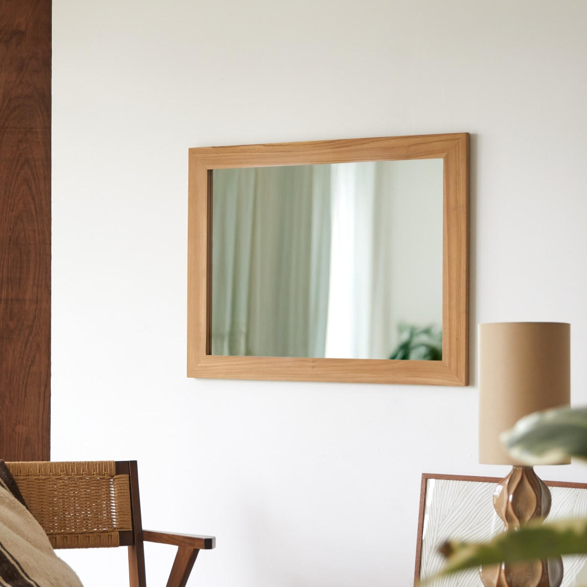 SPIEGEL Tona Natur aus Teak - Naturfarben, Holz (90/120/2cm) - Tikamoon