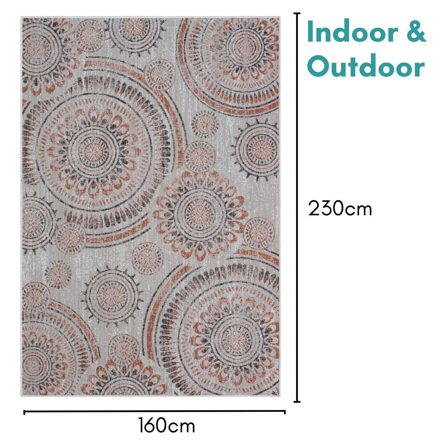 Thumbnail - My-Rug Outdoorteppich, Rost, Textil, Rechteckig, 160x230 cm, UV-beständig, pflegeleicht, wasserabweisend, für Fußbodenhe...