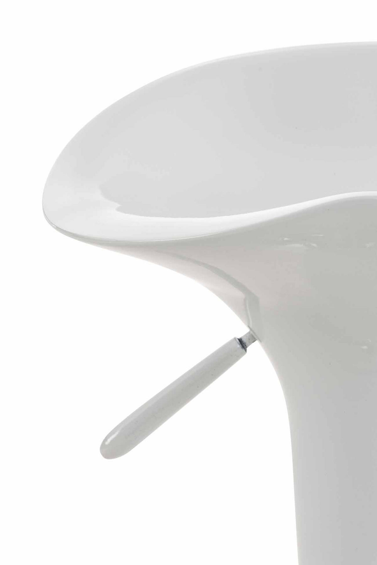 BARHOCKER Kunststoff Weiß - Chromfarben/Weiß, Kunststoff/Metall (37/87/37cm) - CLP