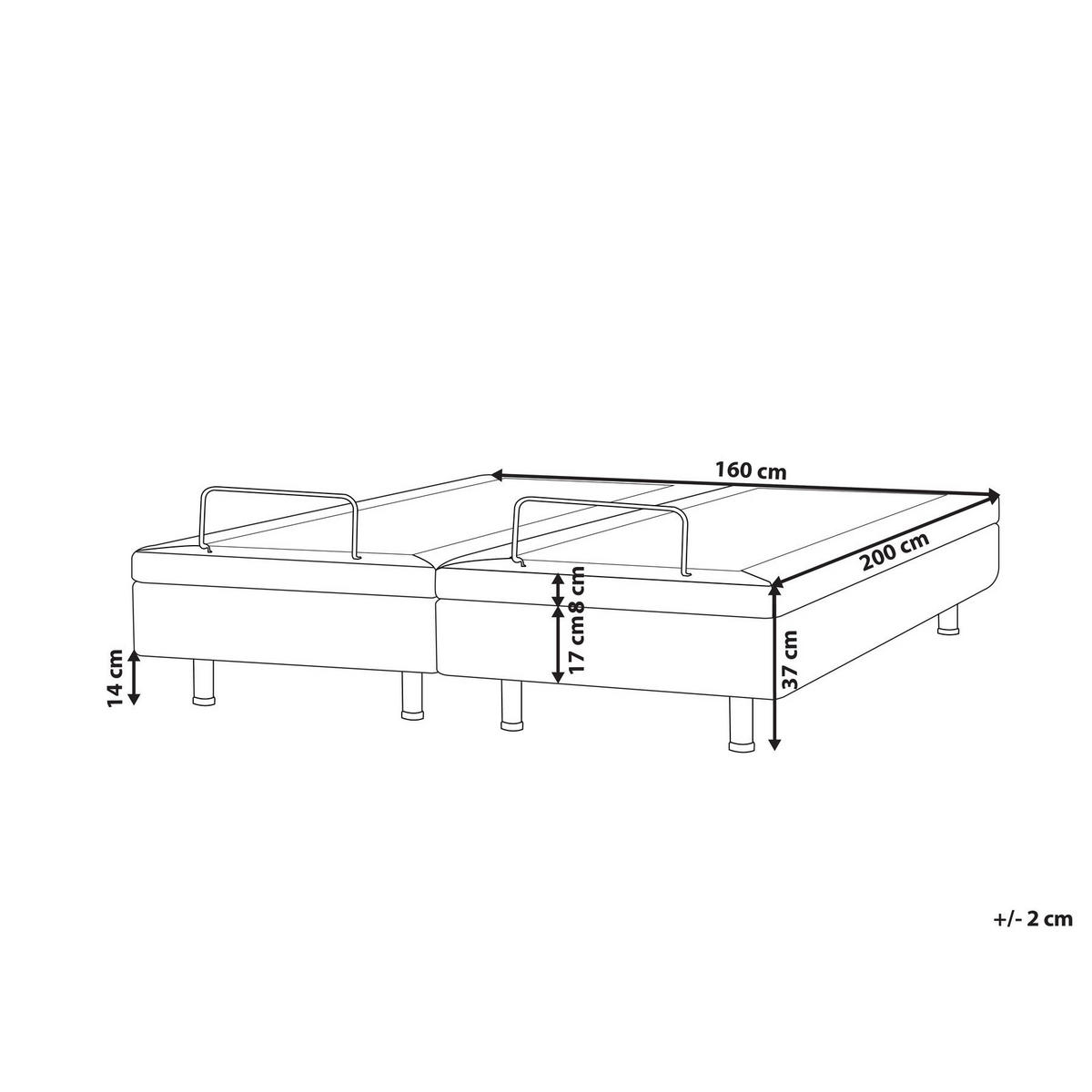 POLSTERBETT Verstellbar 160/200 cm Dunkelgrau Duke II - Dunkelgrau/Schwarz, Textil (160/200cm) - Beliani