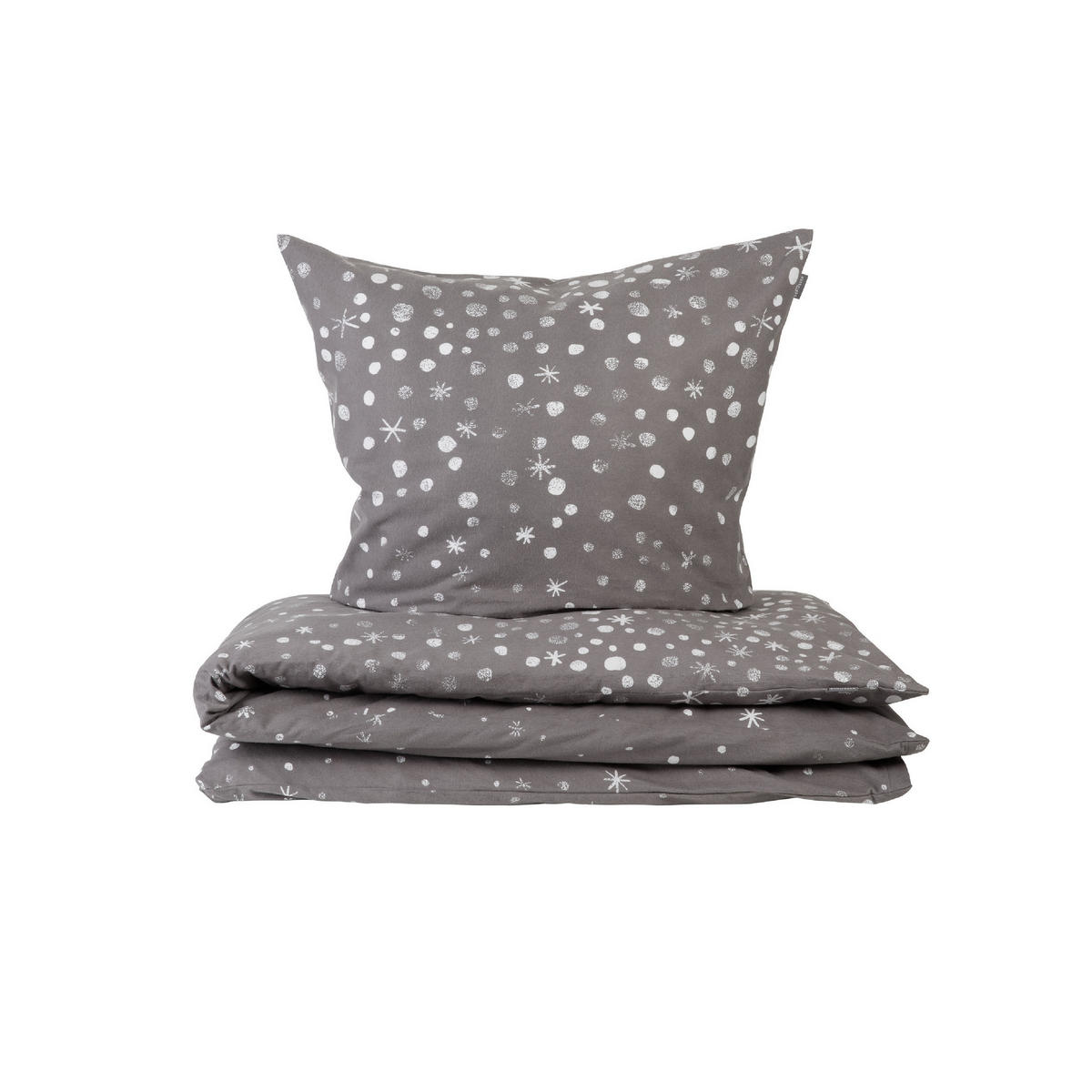 BETTWÄSCHESET Runa - Feinbiber - 2-teilig - 155 x 220 cm - Grau - Grau, Textil (155/220cm) - SCHIESSER