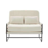 SCHLAFSOFA 2-Sitzer umbaubar mit Metallgestell, DE-42601, Beige - Beige, Metall (104/92/85cm) - ComfortXL
