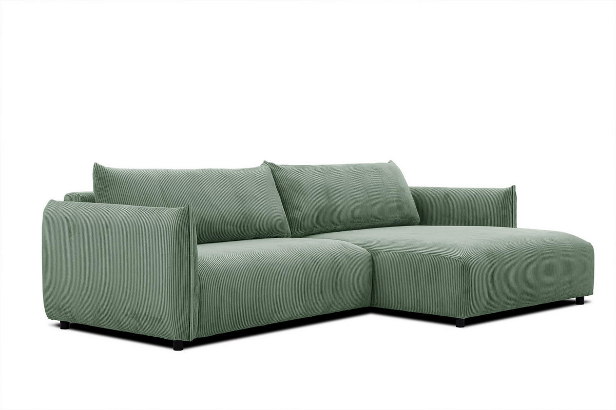 ECKSOFA TAUER 5-Sitzer, mintgrün - Schwarz/Mintgrün, Holzwerkstoff/Kunststoff (292/174cm) - Courtois Laville