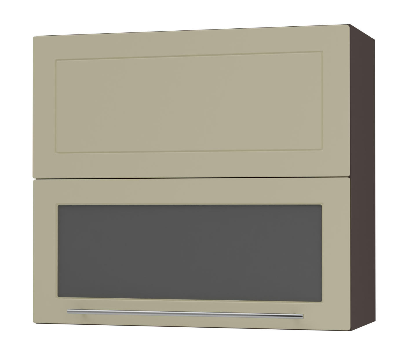 KÜCHENHÄNGESCHRANK Kvantum W8BS/80 Vanille Matt / Lava Matt 80 / 32,5 / 72cm - Dunkelgrau/Creme, Holz/Holzwerkstoff (80/72/32.5cm) - Feldmann-Wohnen