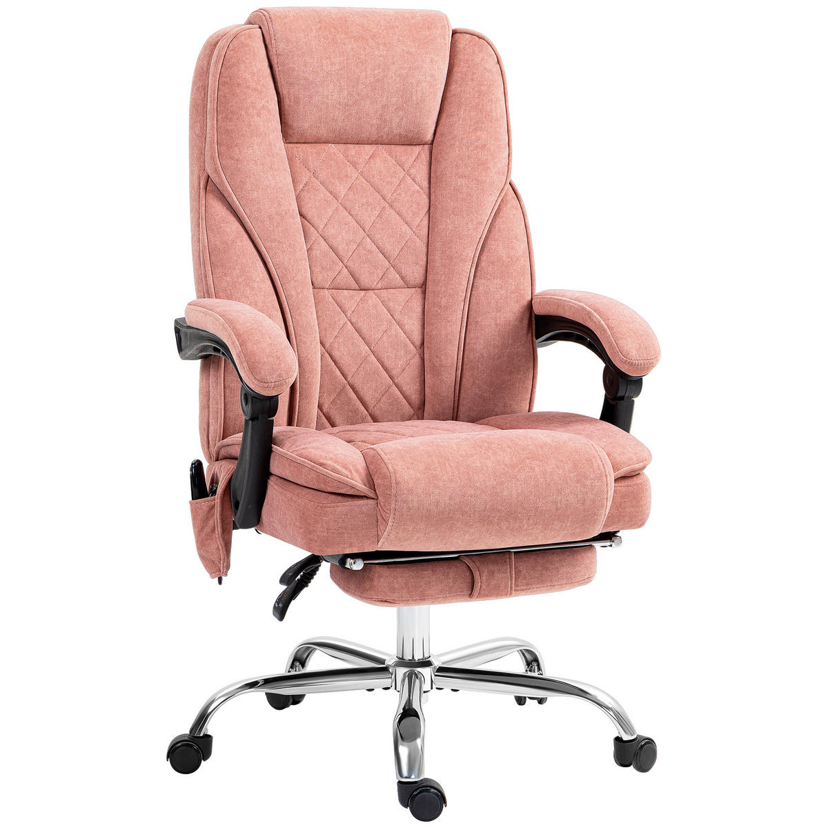 BÜROSTUHL mit Massagefunktion Polyester Stahl Rosa - Rosa, Metall (67/119/72cm) - Vinsetto