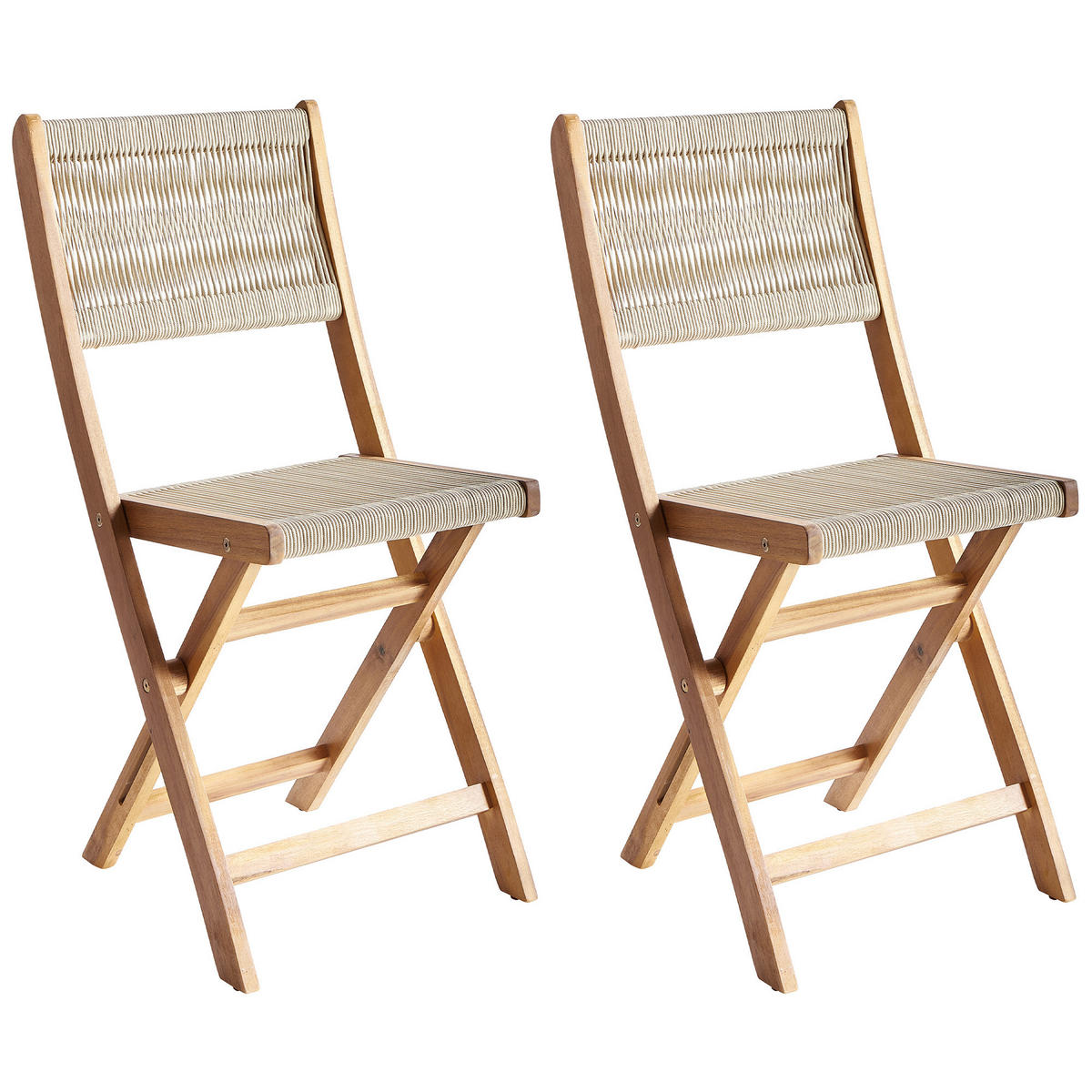 BISTRO-SET 2-Sitzer Beige Prossedi - Hellbraun/Beige, Holz - Beliani