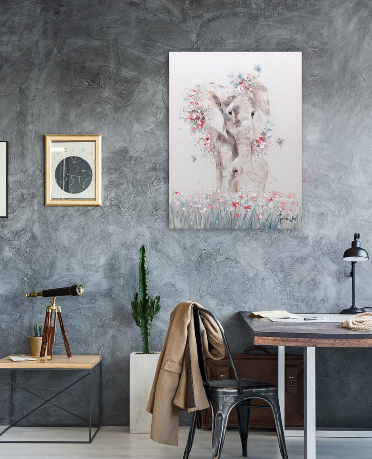ACRYLBILD HANDGEMALT 75/100 cm - Taupe/Beige, Holz/Textil (1.82/100cm) - KUNSTLOFT