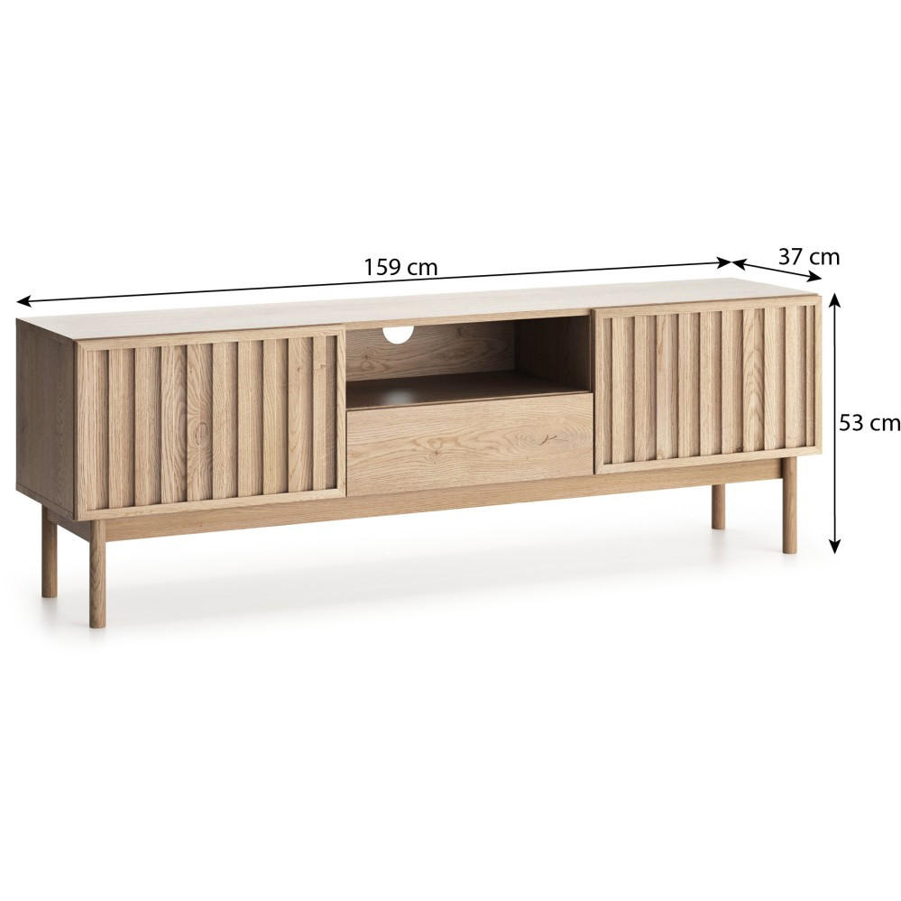 LOWBOARD Sapporo mit 2 Türen und Schublade, 160 cm - Eichefarben, Holzwerkstoff (159/53/37cm) - Beautysofa