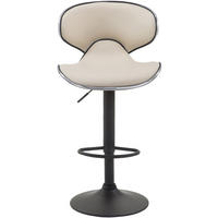 BARHOCKER 2er Set Las-Mallorcas Kunstleder schwarz creme - Creme/Schwarz, Kunststoff/Metall (46/108/49cm) - TPFLiving