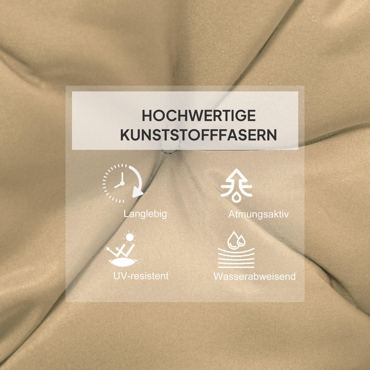 SESSELAUFLAGEN Khaki 2 Stück - Beige, Kunststoff (50/8/98cm) - GiPP