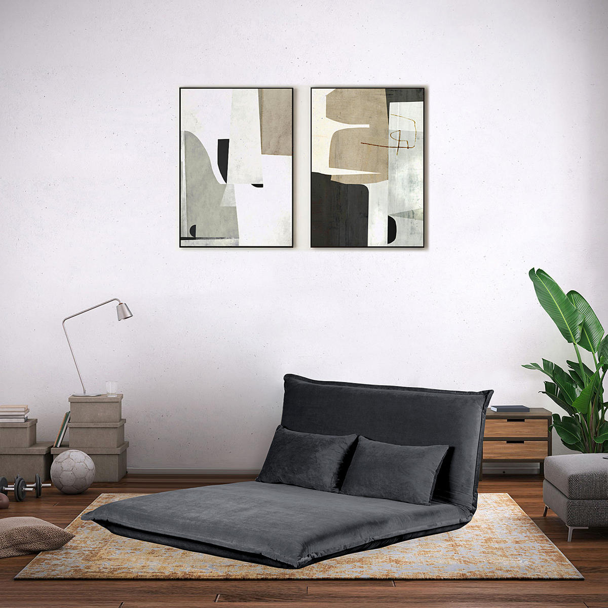 SCHLAFSOFA - Grau, Textil/Metall (150/75/85cm) - home24