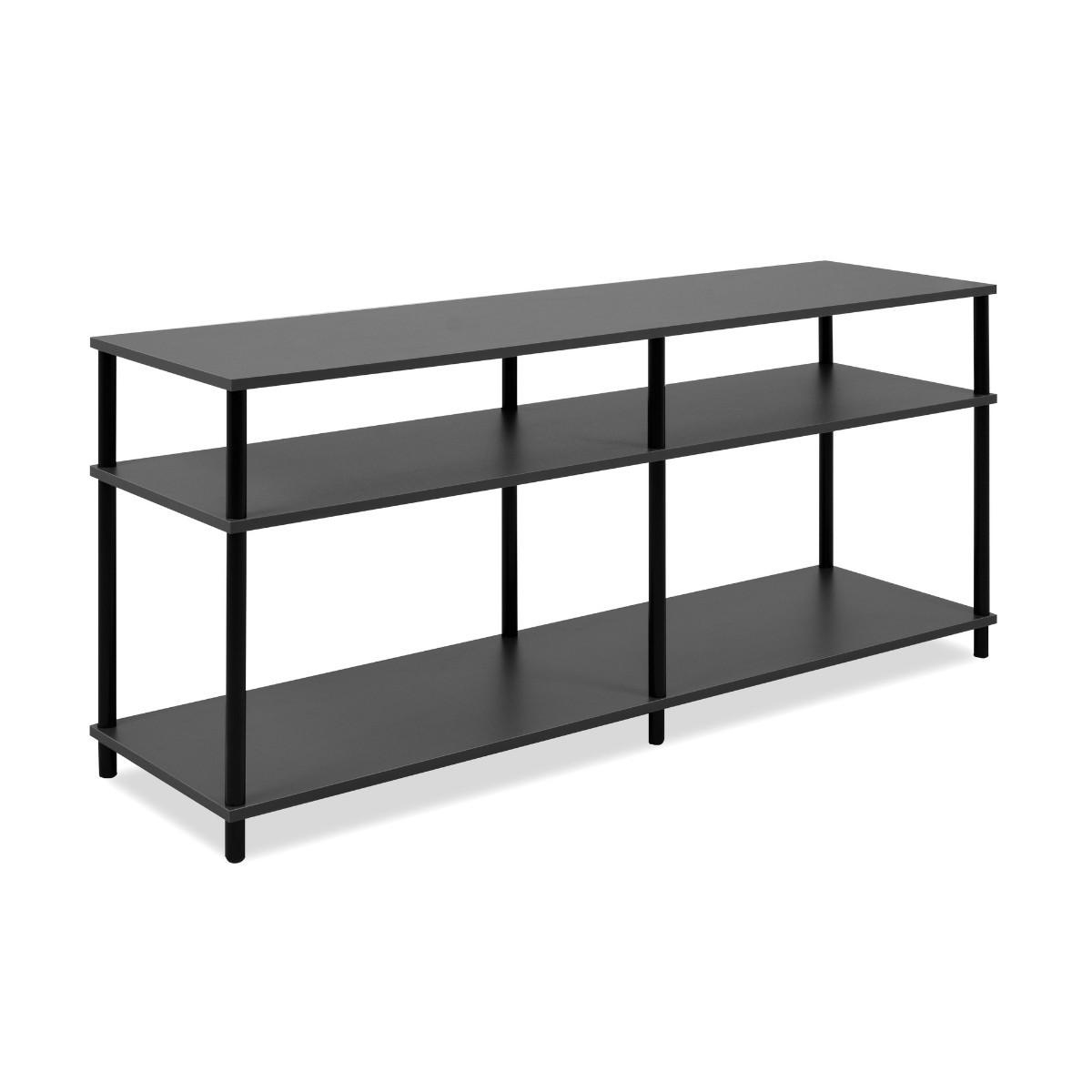 TV-MÖBEL mit 4 offenen Fächern 40/140/60 cm - Dunkelgrau, Holzwerkstoff (40/60/140cm) - Calicosy