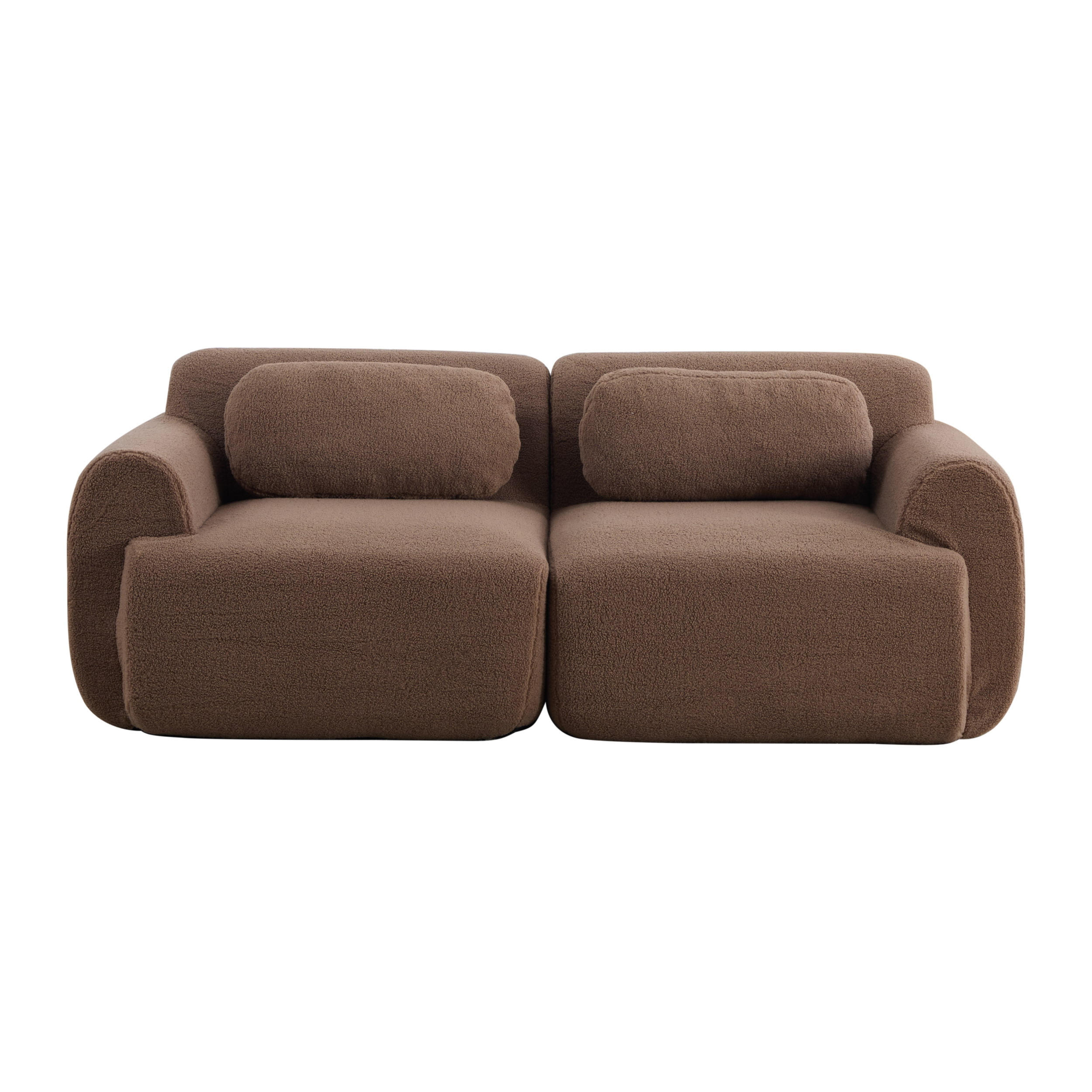 2-SITZER SOFA Chenille Camel ohne Montage - Orange, Textil (189/71/91cm) - WISHDOR