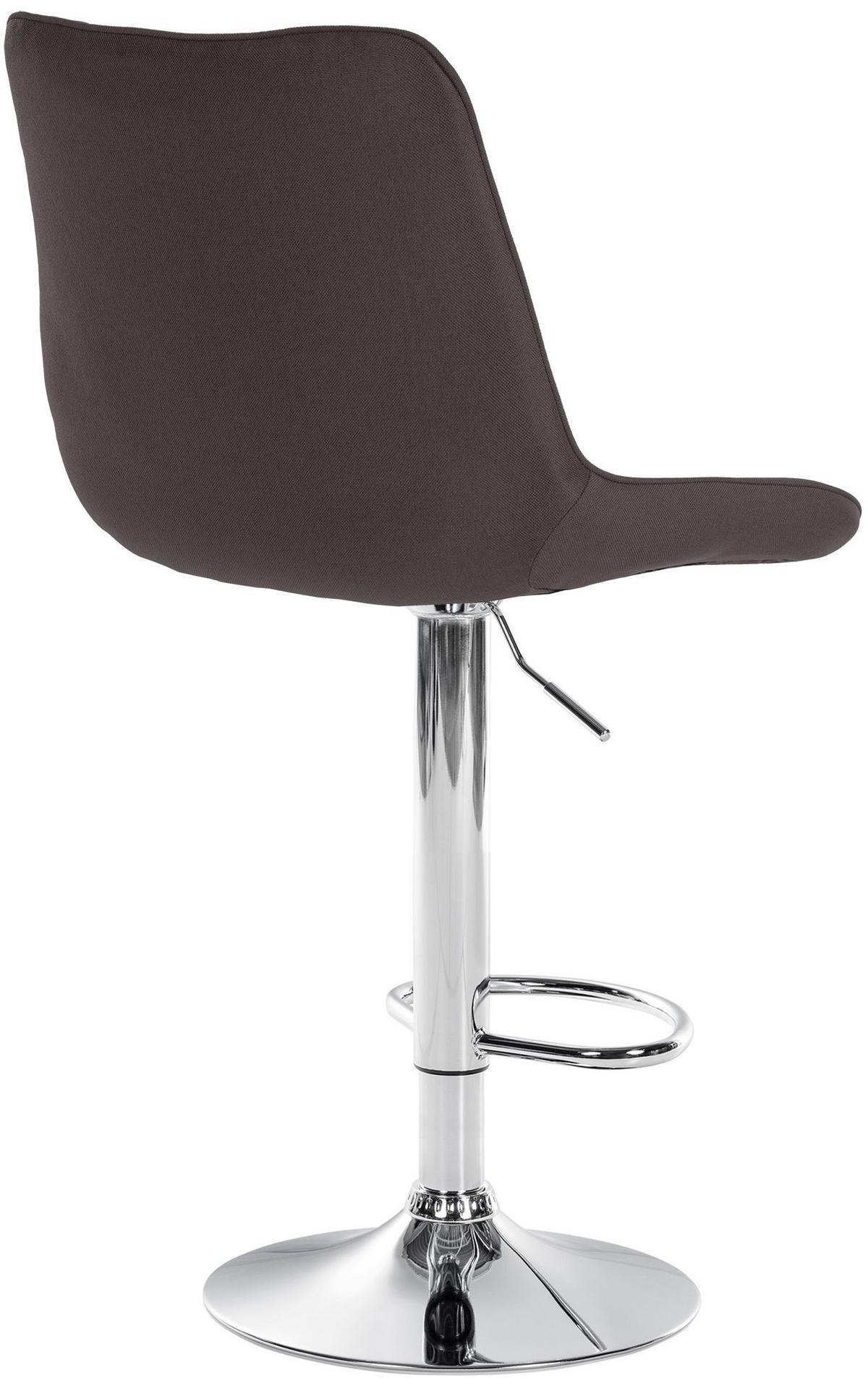 BARHOCKER RIO Taupe Stoff Chrom - Taupe, Textil/Metall (49.5/91/50cm) - DELUKE