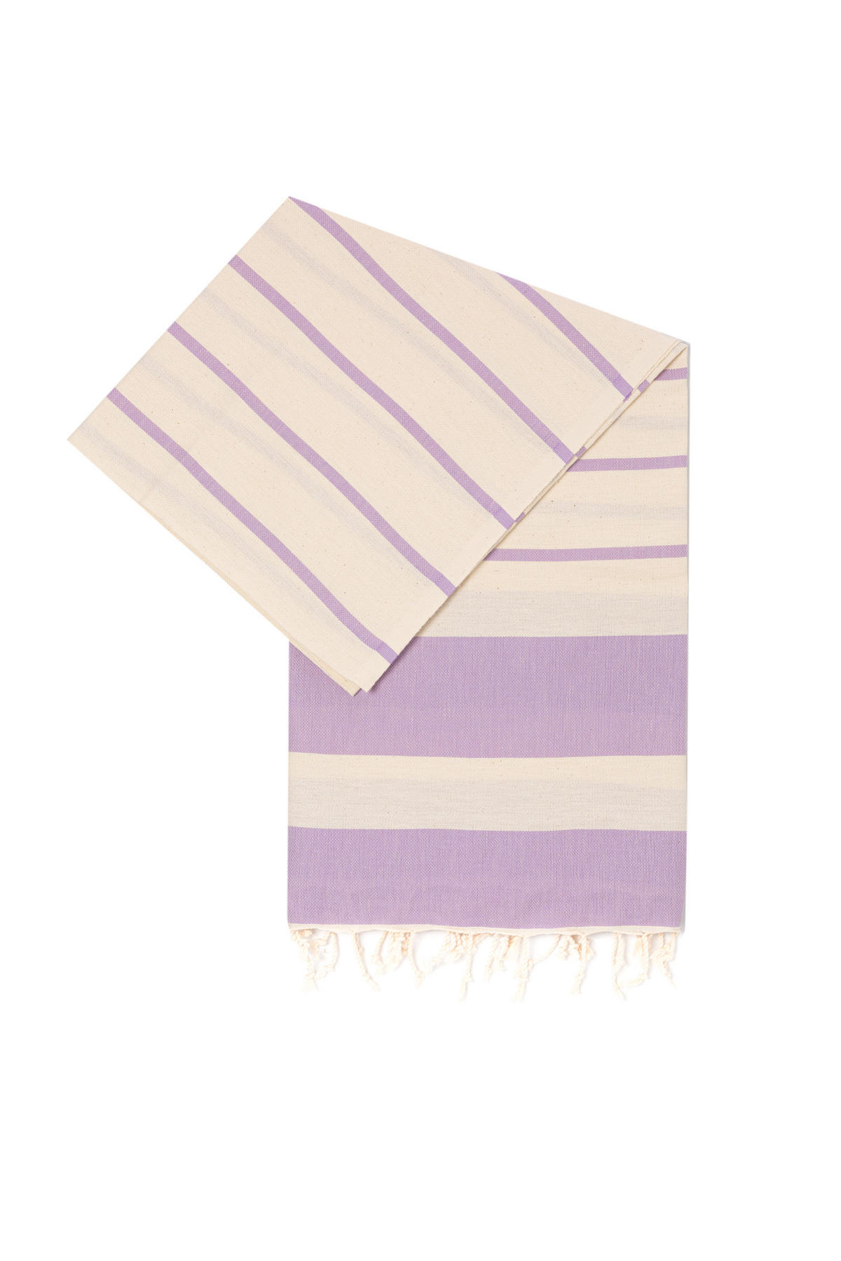 SAUNATUCH Strandtuch Hamamtuch Lila Gestreift für Babys geeignet 100%Baumwolle - Lila, Textil (100/180cm) - Villa Möbel