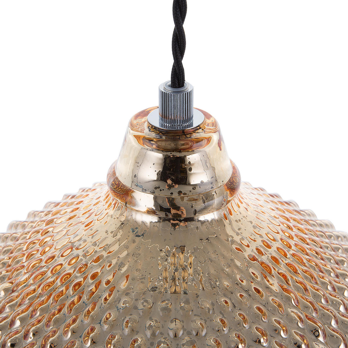 HÄNGELAMPE Madon 32/32/45 cm - Goldfarben, Glas (30/30/88cm) - Beliani