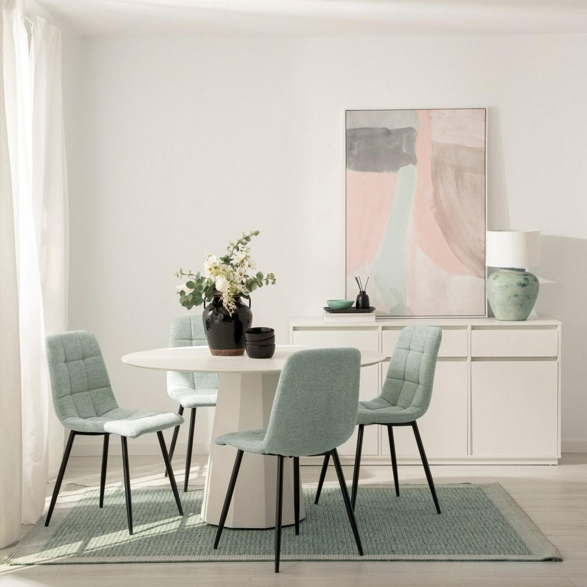 ESSZIMMERSTUHL Ailan Grün 43 cm x 88 cm - Grün, Textil (43/88/56cm) - Klast Home