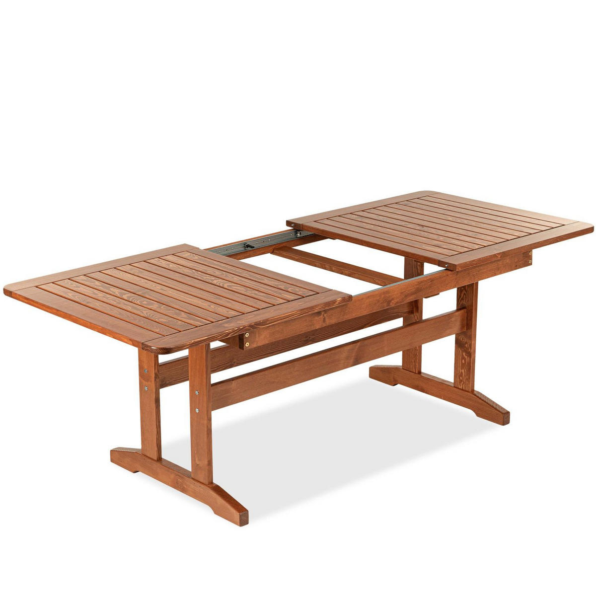 GARTENTISCH ALCES ausziehbar, aus massivem Kiefernholz, braun - Braun, Holz (160/90/73cm) - KONSIMO®