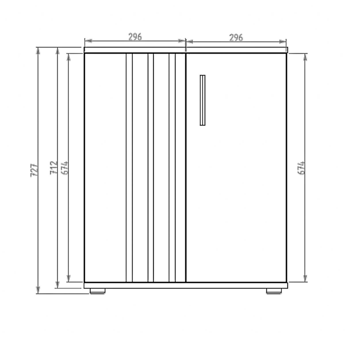 SIDEBOARD Turell 2D Weiß 60/73/35 cm – Kommode Schmal mit Lamellen - Weiß, Holzwerkstoff/Kunststoff (60/73/35cm) - AX Living
