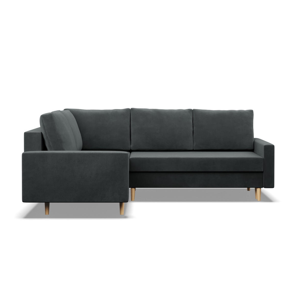 ECKSOFA MIT SCHLAFFUNKTION LINKS BLANK , Dunkelgrau - Grau, Textil (223/175cm)