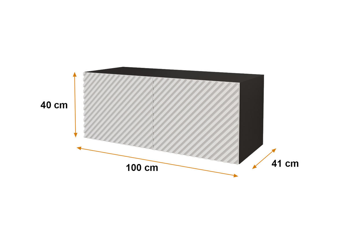 LOWBOARD ZENO-W 100x40x41 cm - Weiß / Katania - Eiche Wotan, Holzwerkstoff (100/40/41cm) - ALTDECOR