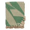DECKE Diagonal 130x180 cm, 100% Baumwolle, Smaragd-Natur - Naturfarben/Grün, Textil (130/180cm) - Au Maison
