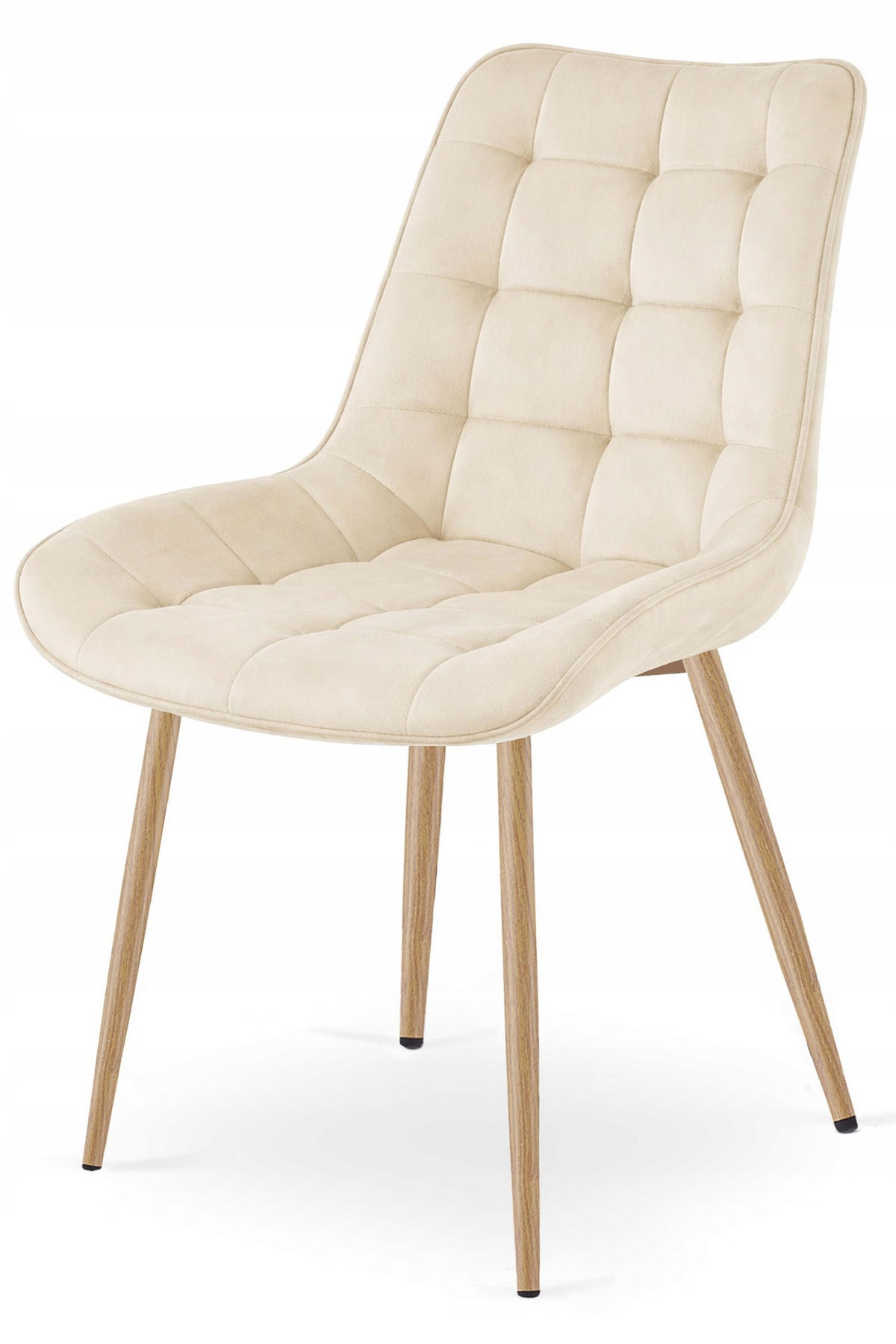 STUHL Beige 54x60 cm BERA Samtbezug - Beige, Textil (54/52/60cm)