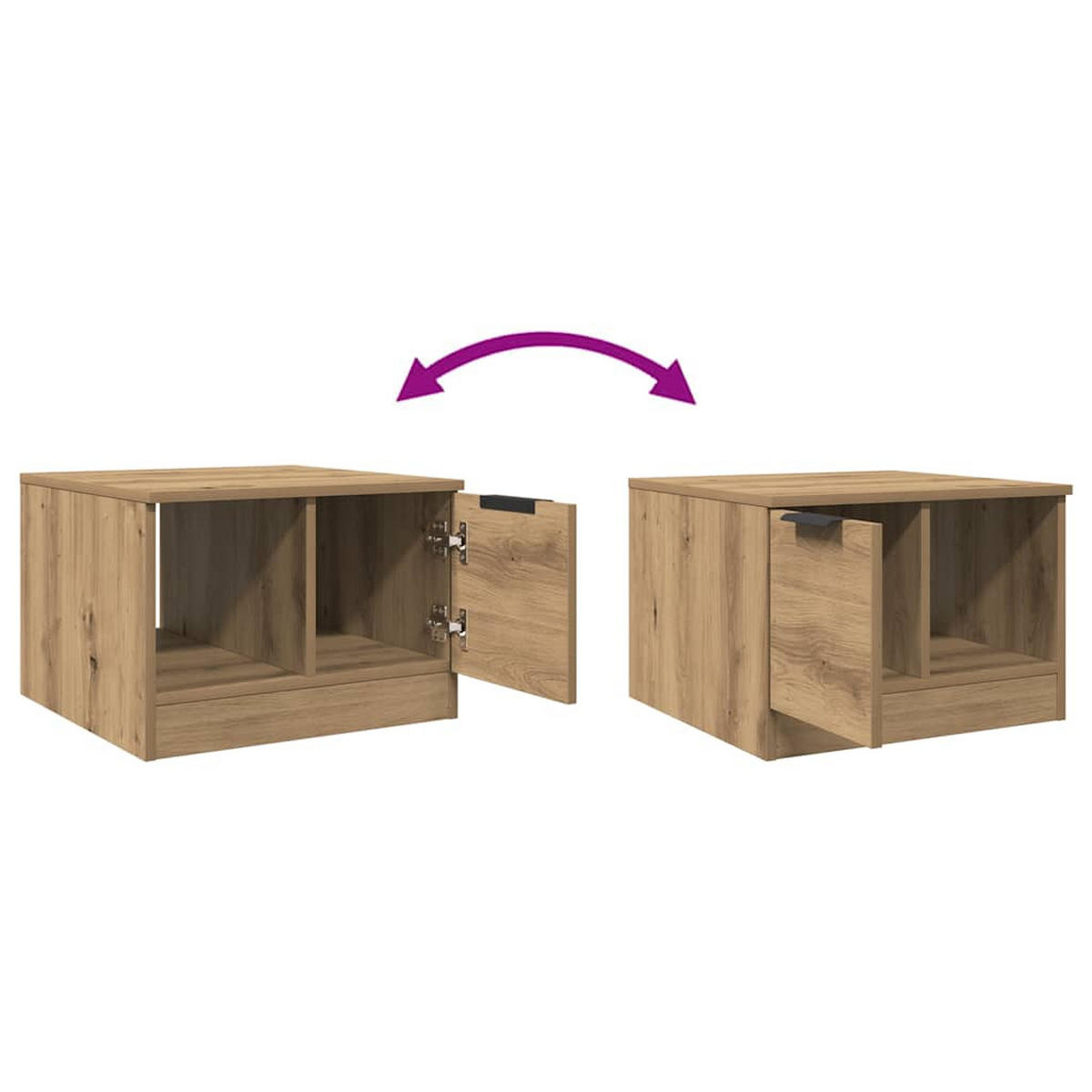 COUCHTISCH Artisan-Eiche 50/50/36 Cm Holzwerkstoff - Braun, Holzwerkstoff (50/50/36cm) - vidaXL