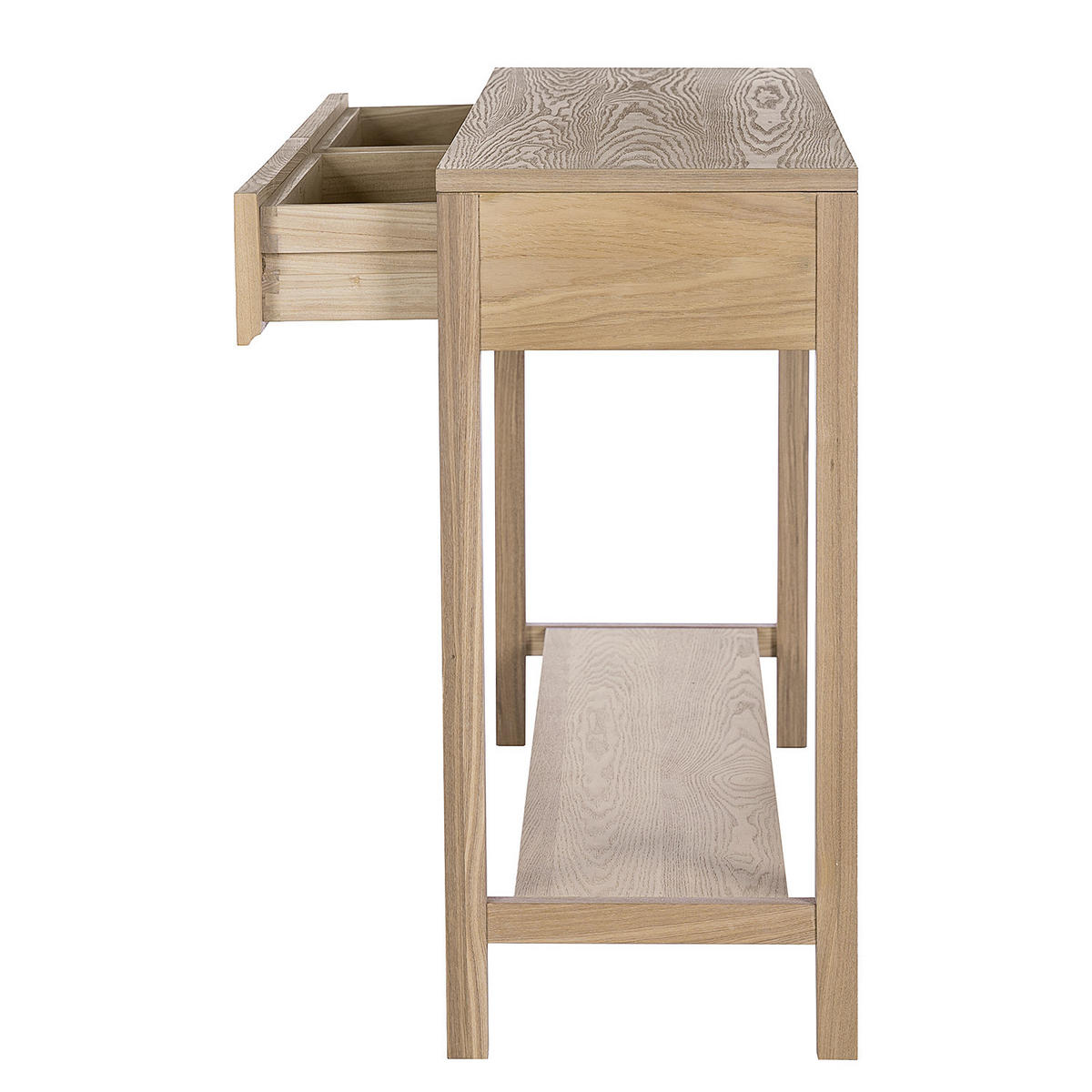KONSOLENTISCH - Rattan / Eiche teilmassiv - Beige, Holzwerkstoff (35/110/75cm) - home24
