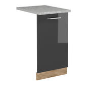 GESCHIRRSPÜLBLENDE R-Line Anthrazit Hochglanz 45 cm , AP Marmor - Honigeiche/Schwarz Hochglanz, Holzwerkstoff (45/81.8/1.6cm) - Vicco