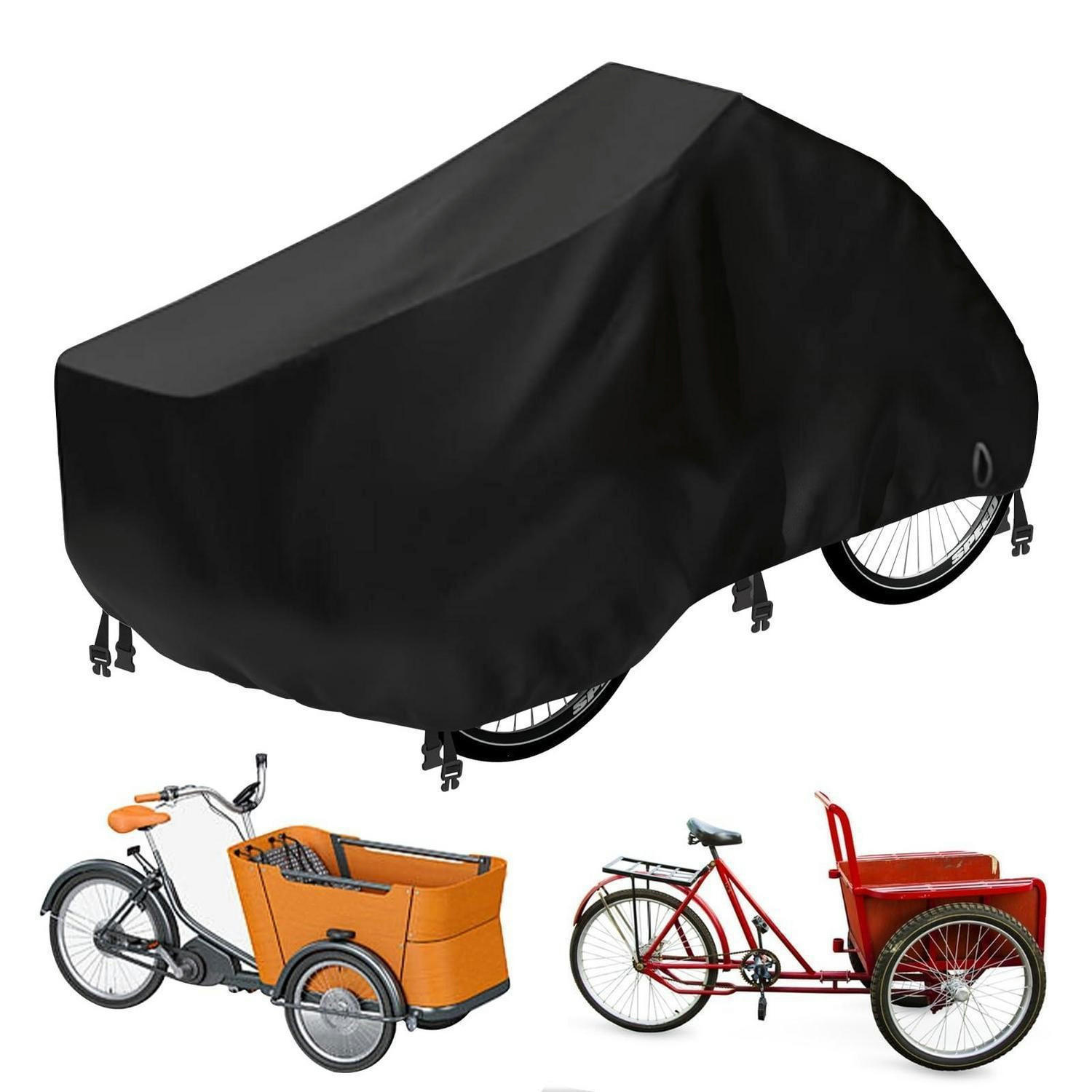 LASTENFAHRRAD Abdeckung wetterfest 420D Oxford Gewebe - Schwarz, Textil (100/100/220cm)