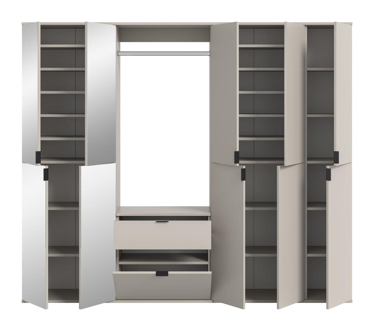 GARDEROBE Nexus 3-tlg. (B/H/T: ca. 213/193/34 cm) in Kaschmir/Kaschmir - Kaschmir, Holzwerkstoff (213/193/34cm)