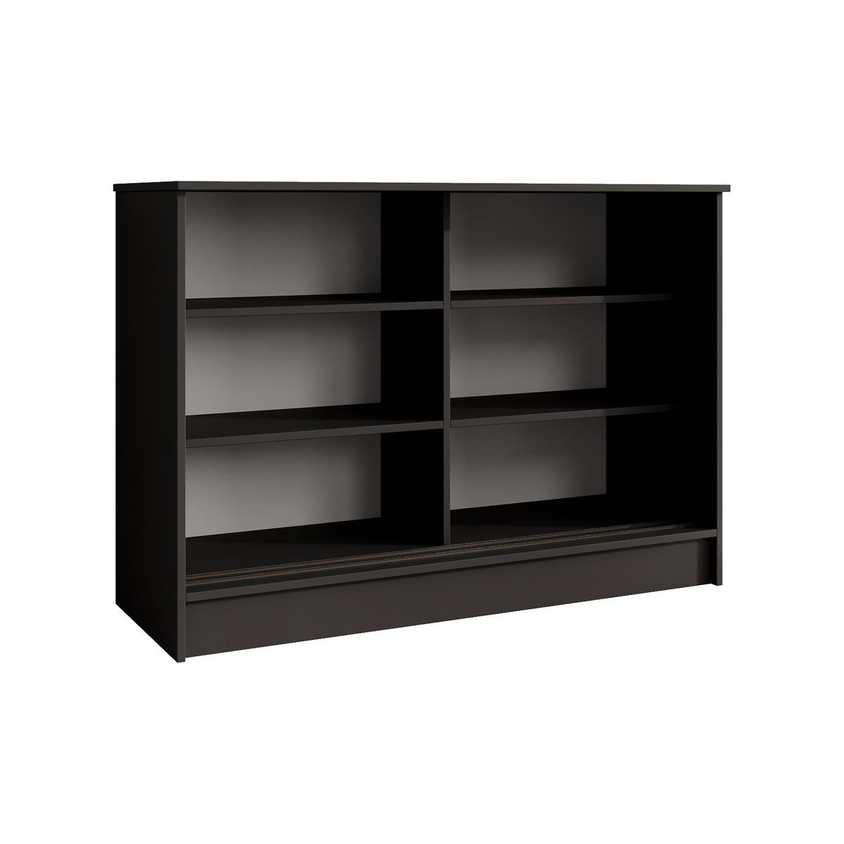 KOMMODE Horizon mit 2 Schiebetüren, Schwarz, 120 cm - Schwarz, Holzwerkstoff (121/85/43.5cm) - Beautysofa