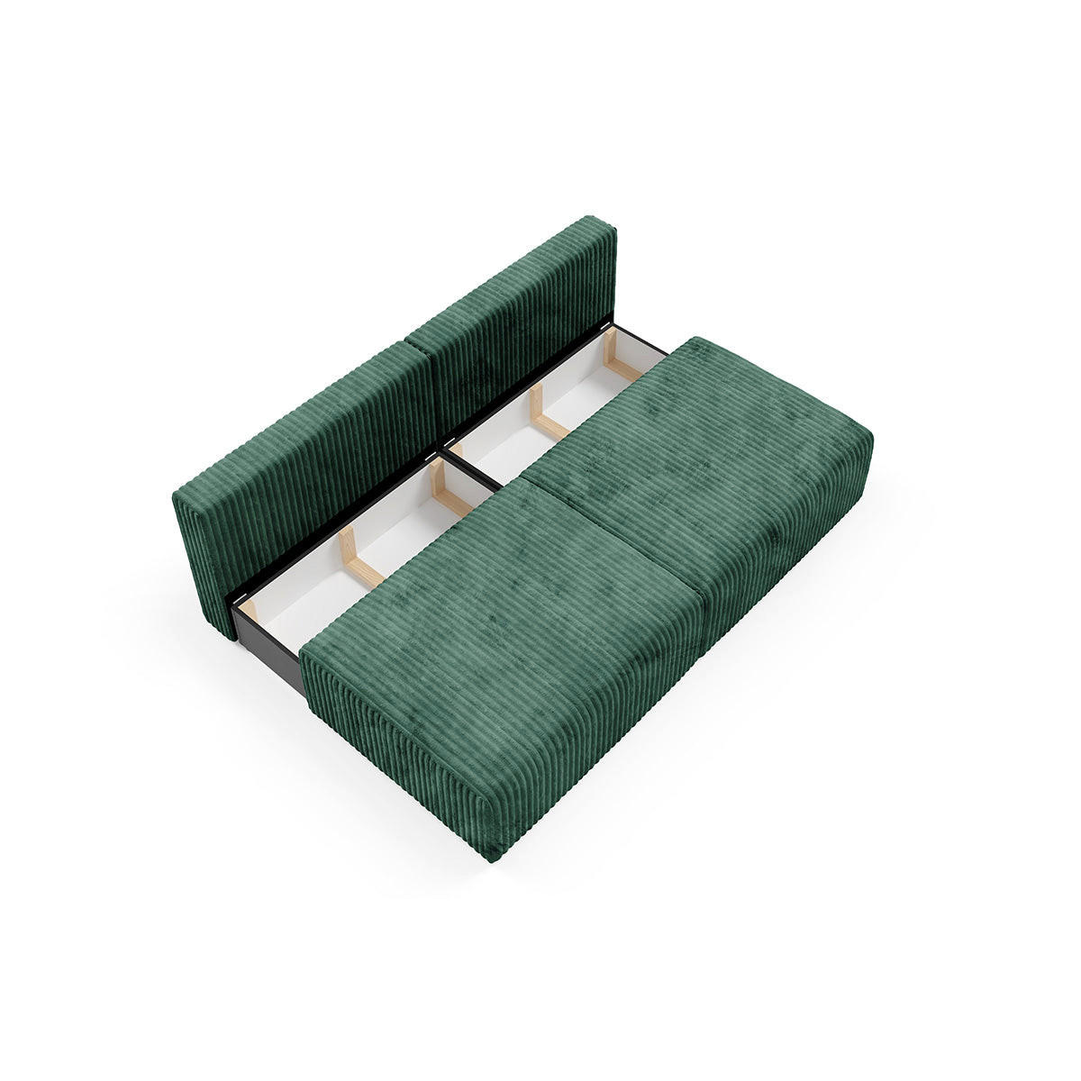 SOFA Angela 3 Sitzplätze Tannengrün - Grün, Holz (216/86/102cm) - Petits-meubles