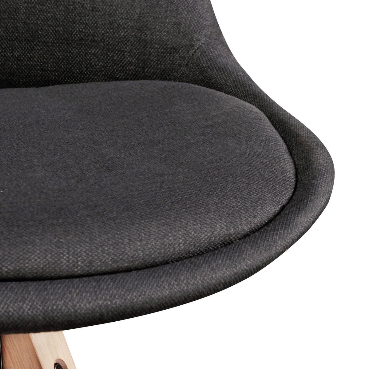 ESSZIMMERSTUHL 2er Set Stoffbezug mit Holzgestell Skandinavisch gepolstert, Anthrazit 49x52x87 cm - Anthrazit/Beige, Holz/Textil (49/87/52cm) - KADIMA DESIGN