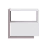 NACHTTISCH - 46.4 cm x 39 cm - Holz, Platte - Taupe, Weiß - NAPOLI - Taupe/Weiß, Holz (46.4/43/39cm) - Vente-Unique