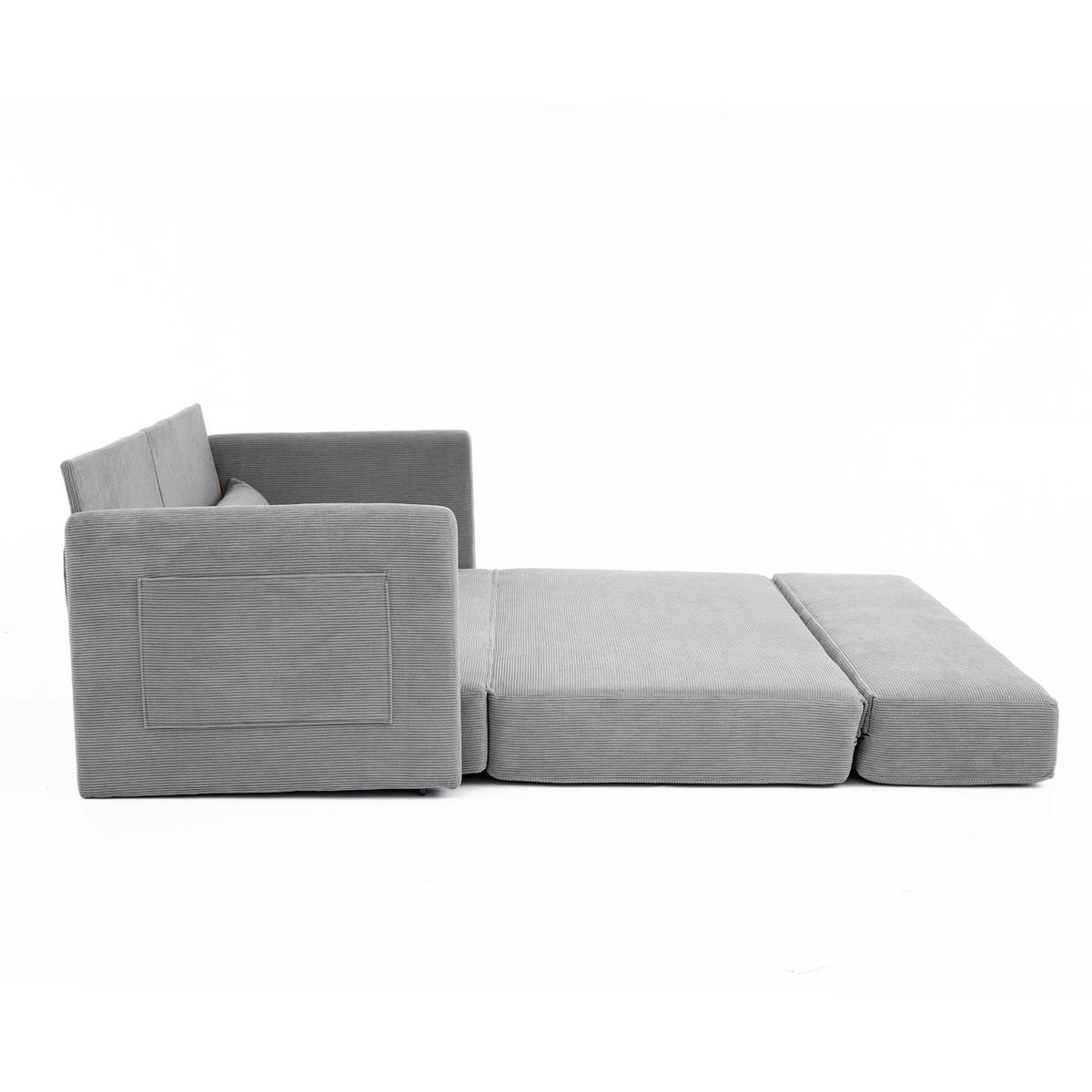 SCHLAFSOFA 2-Sitzer Sofa mit Schlaffunktion,klappbar,Grau - Grau, Textil (165/82/92cm) - LVHOM