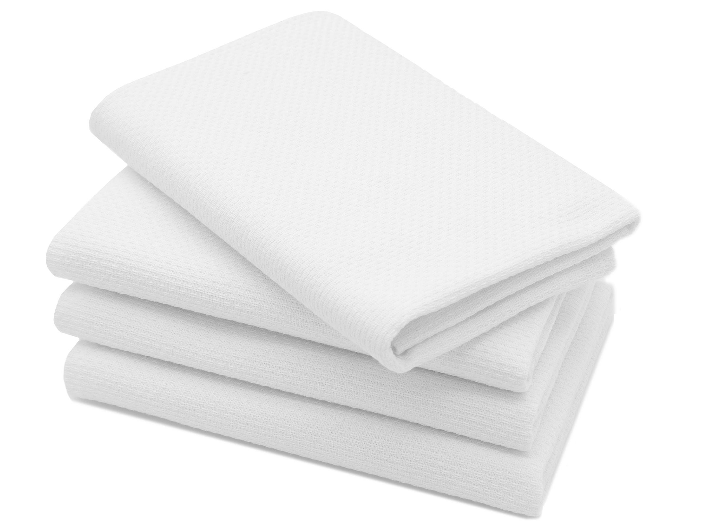 GESCHIRRTÜCHER, 4er-Set, 50x100 cm, 100% Baumwolle, Weiß - Weiß, Textil (50/100cm) - Zollner