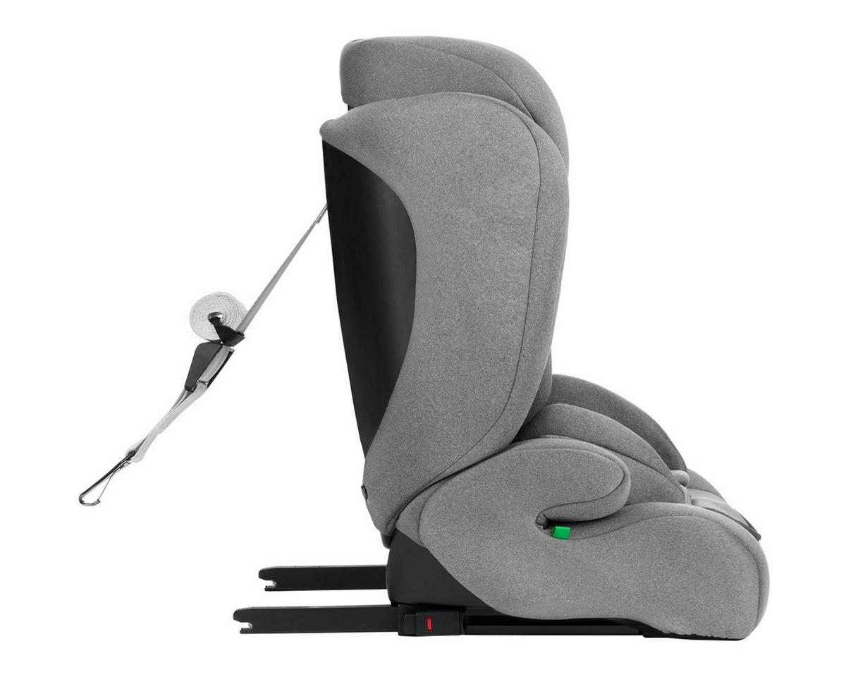 KINDERSITZ i-Cross i-Size grau (76-150cm) Isofix Top Tether Kopfstütze Gurt - Grau, Kunststoff (40/56/49cm) - Kikka boo
