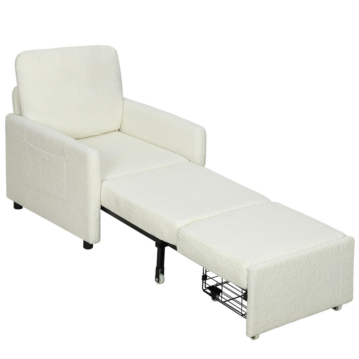 SCHLAFSESSEL DE-14634 mit verstecktem Stauraum und breiter Sitzfläche Creme - Creme, Textil (72/91/85.5cm) - ComfortXL