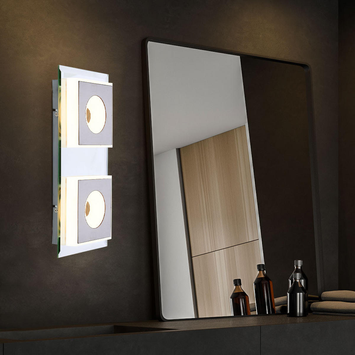 LED WANDLEUCHTE Spiegel Silber Matt - Silberfarben, Metall (16/5/33cm) - Globo Lighting