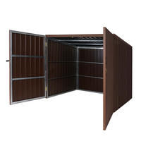 MÜLLTONNENBOX HxBxT 172x213x160cm Braun - Braun, Metall (213/172/160cm) - PROREGAL