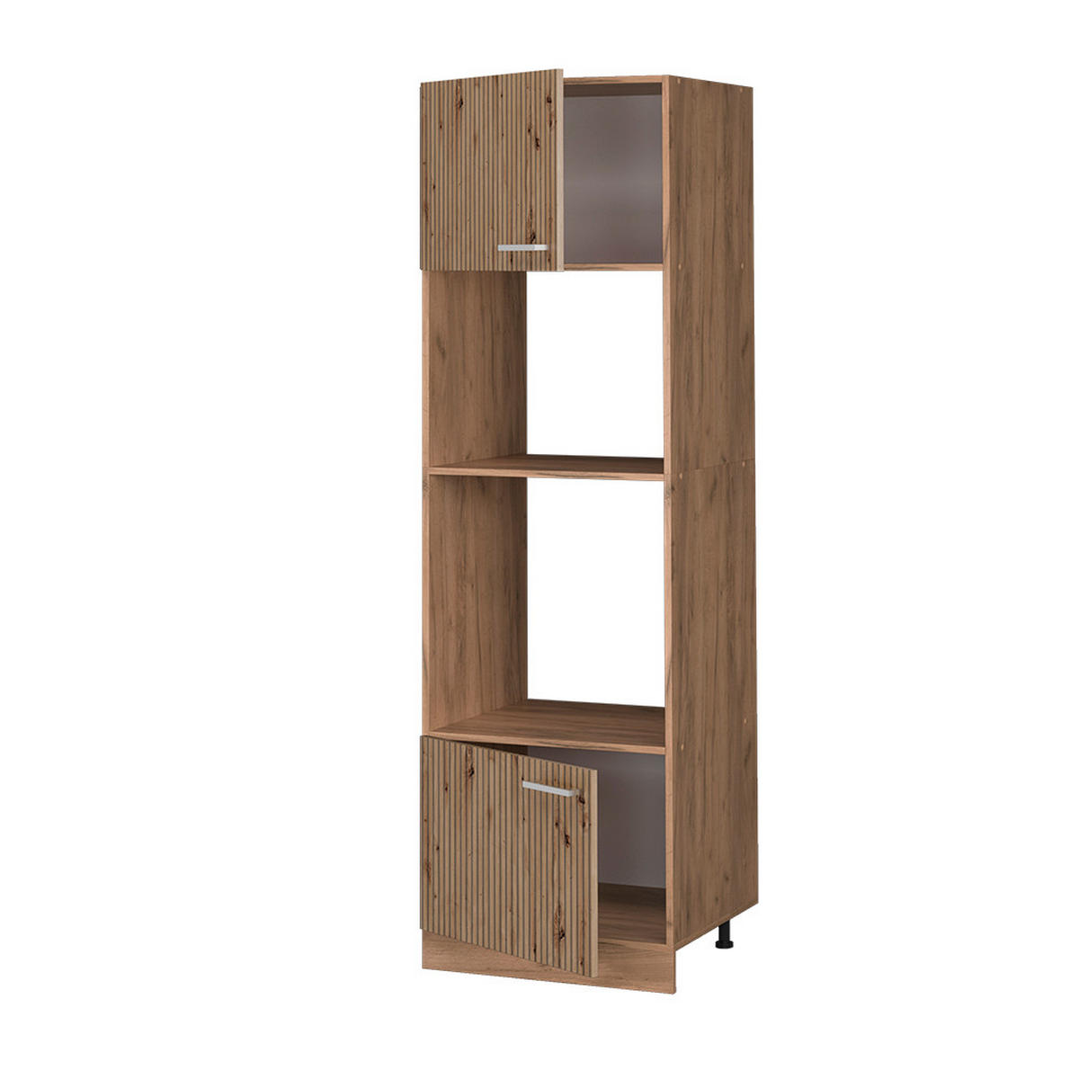 MIKROWELLENSCHRANK R-Line Artisan-Eiche 60 cm - Honigeiche/Eiche Wotan, Holzwerkstoff (60/206.8/57.2cm) - Vicco