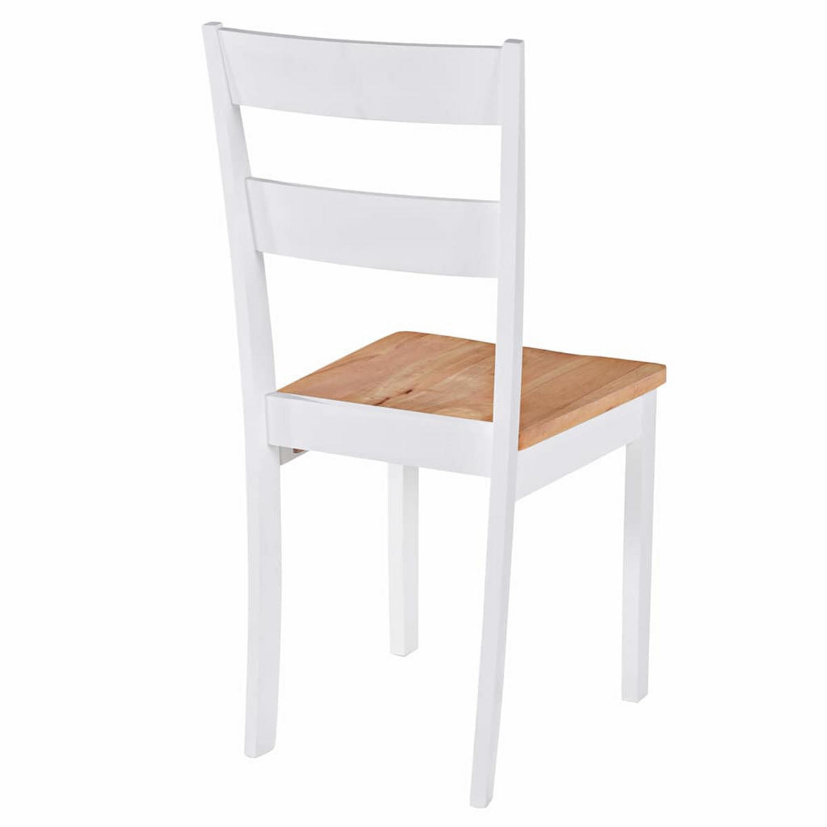 ESSZIMMERSTÜHLE 4Er Set Weiss Massivholz Gummibaum - Weiß, Holz (48/89/40.5cm) - vidaXL