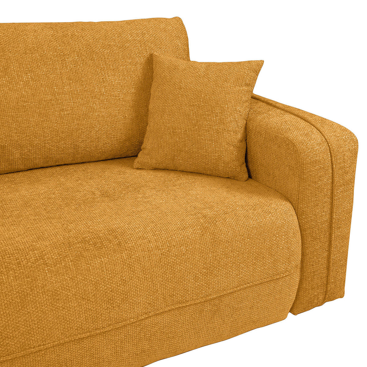 ECKSOFA mit Schlaffunktion - 272 cm - Gelb/Schwarz, Kunststoff/Textil (272/145cm) - home24