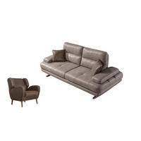 SITZGARNITUR Energy Grau-Seidengrau Stellvariante:3+1 - Braun, Holz (235/90/105cm) - Villa Möbel