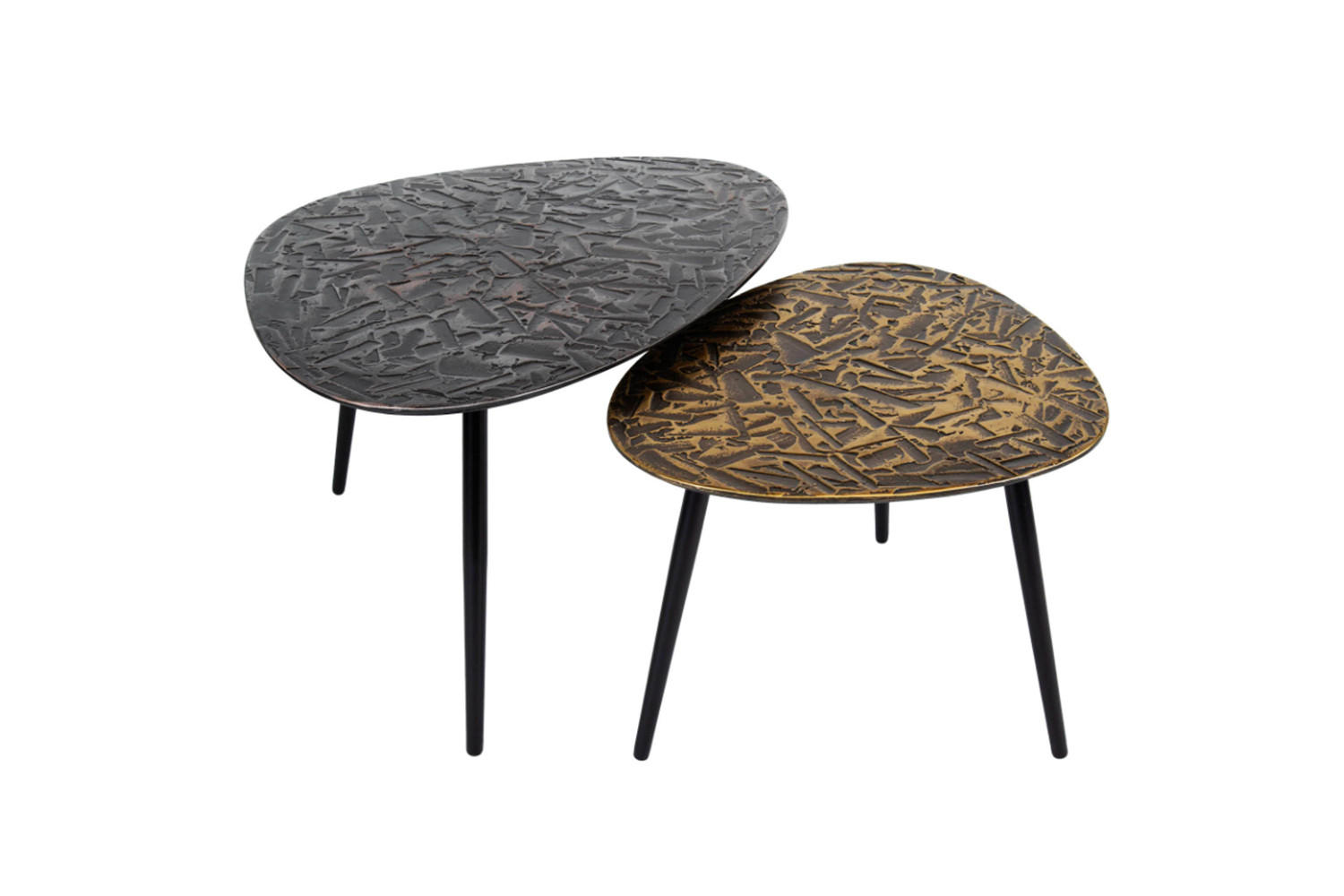 COUCHTISCH-SET YATA Multicolor Metall - Multicolor/Schwarz, Metall (80/60/43cm) - KAWOLA
